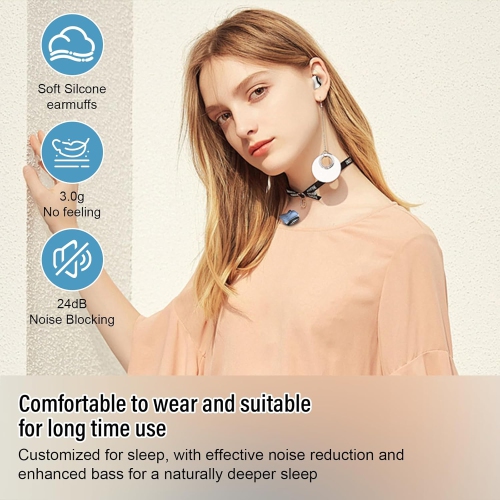 Sleep Earbuds Bluetooth In-Ear Headphones,Mini Sleep Headphones for Side Sleepers,Small Earphones with Charging Case,Clear Calls Earphones-Beige