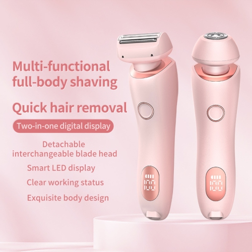 Double Head Women Hair Shaver,2 in 1 Portable Electric Hair Shaver,Electric Bikini Line Shaver for Women,Wet & Dry Use,for Armpit,Private