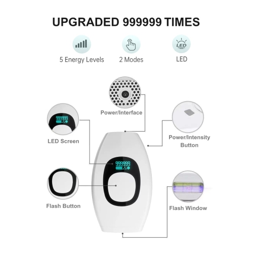 IPL Hair Removal,Laser Hair Removal At-Home for Women Men,Hair Removal Device for Facial Legs Arms Bikini Line-White