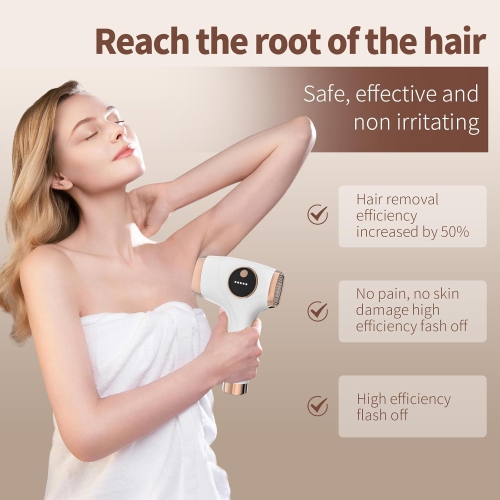 IPL Hair Removal Device Freezing Point Laser Hair Shaver Photon Hair Epilator for Facial Legs Arms Bikini Line-White