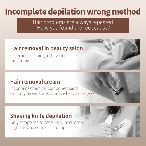 IPL Hair Removal Device Freezing Point Laser Hair Shaver Photon Hair Epilator for Facial Legs Arms Bikini Line-White