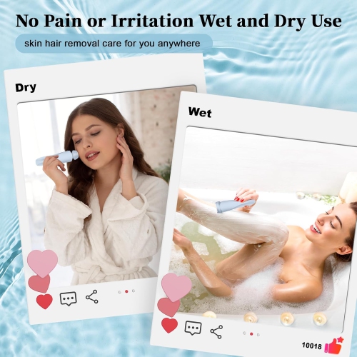 Dual Head Electric Shaver Razors for Women,2-IN-1 Electric Razor for Legs Underarm Face,Wet Dry Use Rechargeable Bikini Trimmer,Women Hair