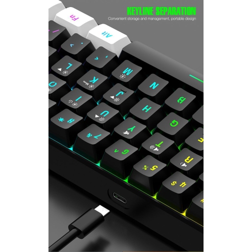 60% wired Gaming keyboard, RGB backlit ultra-small keyboard, waterproof portable, computer/MAC game keyboard
