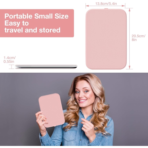 Miroir de maquillage de voyage, miroir de maquillage lumineux portatif LED de 8&nbsp;po * 5,4&nbsp;po, miroir de courtoisie à écran tactile pivotant