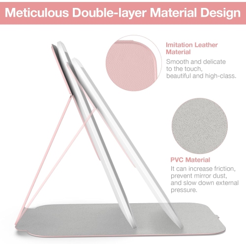 Miroir de maquillage de voyage, miroir de maquillage lumineux portatif LED de 8&nbsp;po * 5,4&nbsp;po, miroir de courtoisie à écran tactile pivotant