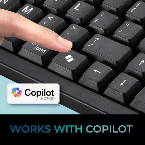 Adesso EasyTouch 445 Keyboard with Copilot Hotkey, Built-in Touchpad, Scroll Wheel, Multimedia & Internet Hotkeys for Windows/Mac/Android