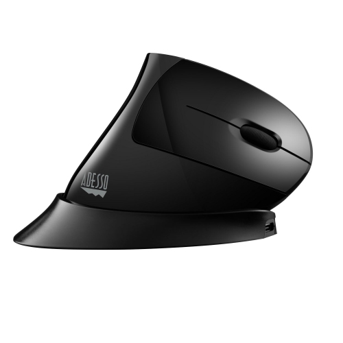 Adesso iMouse V30 Ergonomic Vertical Mouse – 2.4GHz Wireless, Adjustable Angles, Optical Sensor, Variable DPI, Rechargeable, Right-Handed, Carpal