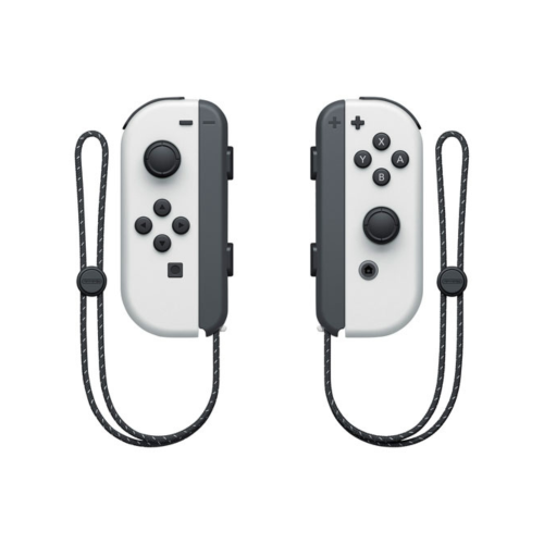 Refurbished Official Nintendo Switch Left and Right Joy-Con Controllers with Straps - White
