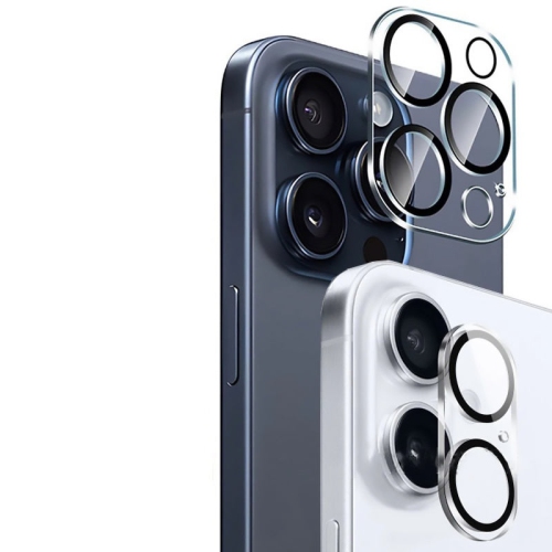 PANDACO Black Trim Camera Lens Tempered Glass Screen Protector for iPhone 16