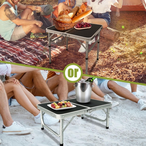Table pliante PetginHome, table de camping à hauteur réglable, table de camping en aluminium légère pour la plage, intérieur