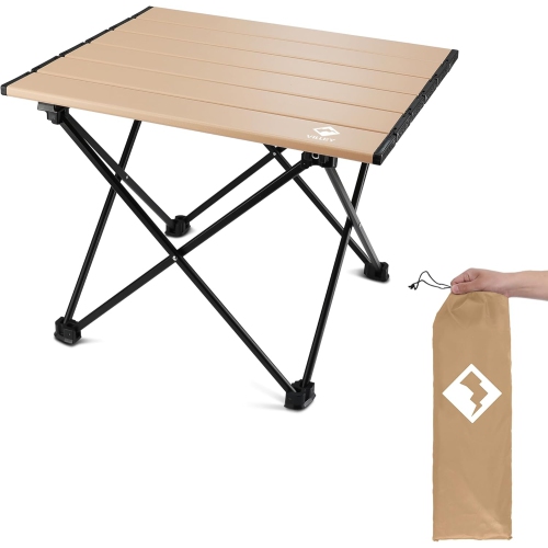 Table de camping pliable et portative de PetginHome, table d'appoint compacte en aluminium ultraléger, table légère pliable avec sac de transport