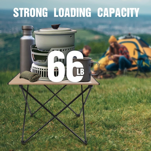 Table de camping pliable et portative de PetginHome, table d'appoint compacte en aluminium ultraléger, table légère pliable avec sac de transport