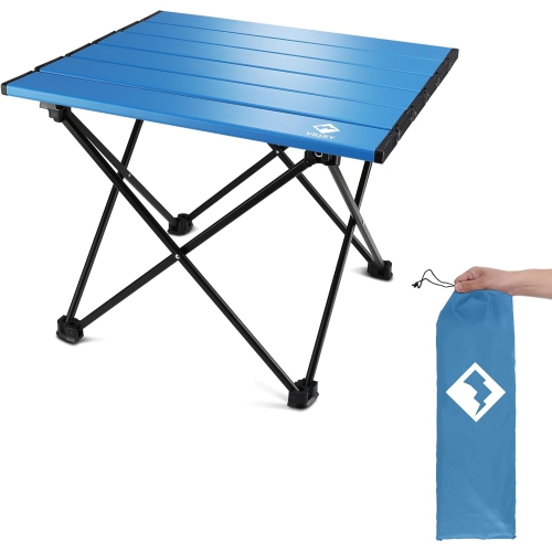Table de camping pliable et portative de PetginHome, table d'appoint compacte en aluminium ultraléger, table légère pliable avec sac de transport