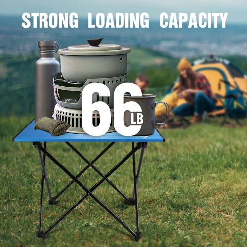 Table de camping pliable et portative de PetginHome, table d'appoint compacte en aluminium ultraléger, table légère pliable avec sac de transport