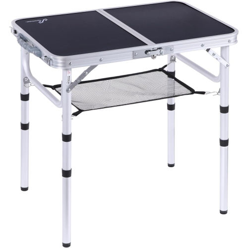 PetginHome Folding Camping Table, Adjustable Folding Table Portable Camp Tables with Mesh Layer for Outdoor Camp,Picnic,BBQ
