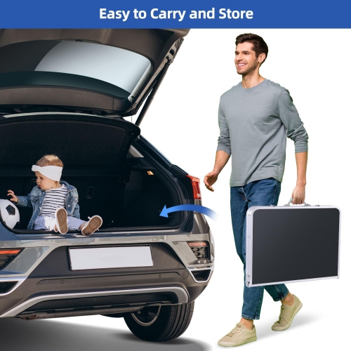 Table de camping pliante de PetginHome, table pliante ajustable Table de camping portative avec couche en filet pour le camping, le pique-nique et le