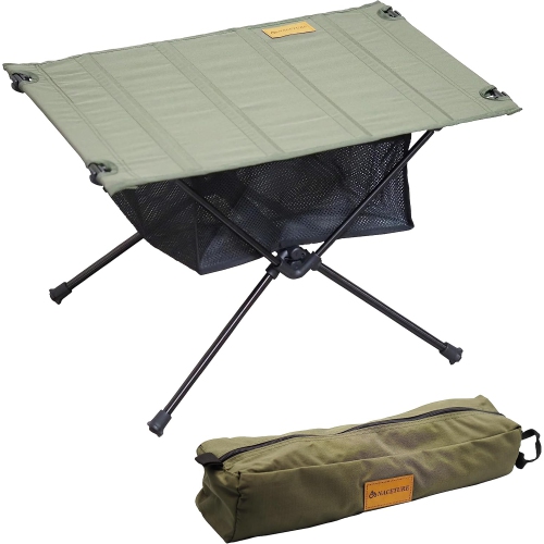 PetginHome Backpacking Table with Storage Mesh for Camping Gear, Hiking Table and Mountaineering Table, Camp Table