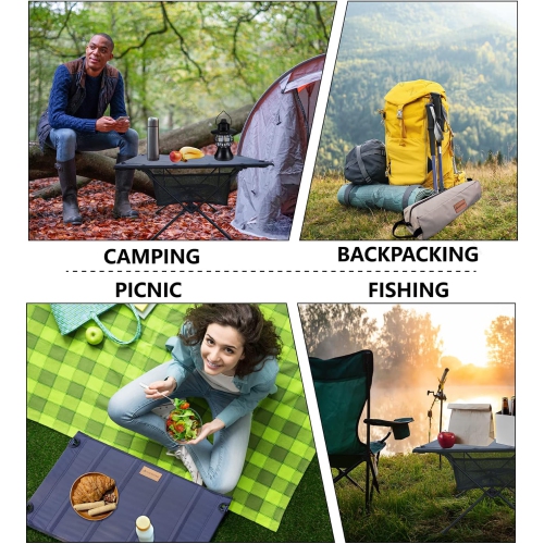 PetginHome Backpacking Table with Storage Mesh for Camping Gear, Hiking Table and Mountaineering Table, Camp Table