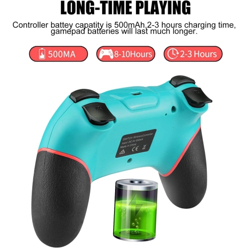 Controller for Switch, Wireless Pro Controller for Switch/Switch Lite/Switch OLED, Remote Gamepad with Joystick, Ergonomic Non-Slip, Adjustable Turbo