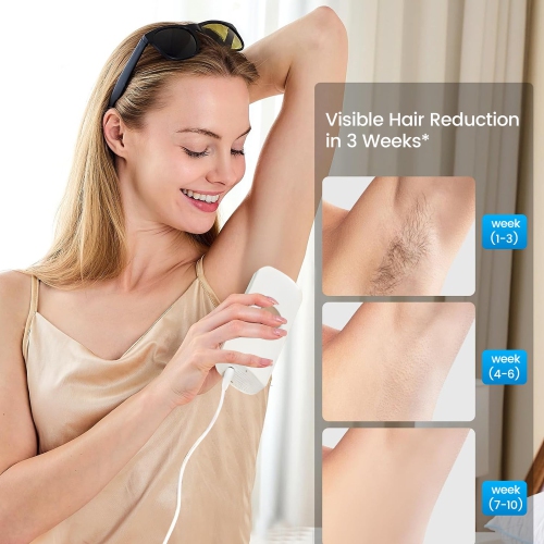 Laser Hair Removal for Women Men,IPL Hair Removal Device for Home Use,Painless Hair Remover for Facial Body Bikini Legs Armpits 6 Modes Epilator-White