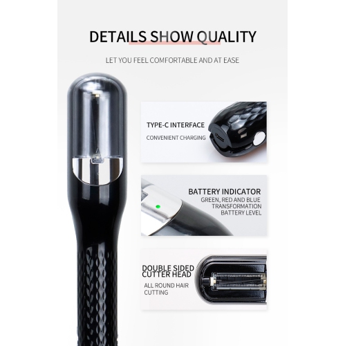 Cordless Hair Split End Remover USB Straighten Hair Automatic Hair Clipper Hair Fork Trimmer Electric Hair Trimmer-Black