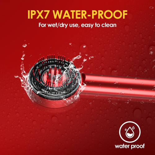 Red Blue Light Therapy Scalp Massage Brush Hair Growth Massager Comb Shiatsu Scalp Massager Electric Head Massage Comb-Red