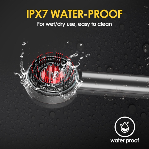 Red Blue Light Therapy Scalp Massage Brush Hair Growth Massager Comb Shiatsu Scalp Massager Electric Head Massage Comb-Gray