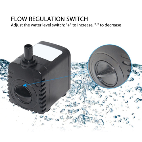 Submersible Pump 8W 600LPH IP68 Ultra Quiet Fountain Water Pump with Colorful LED Light for Pond Aquarium Fish Tank US Plug 110V