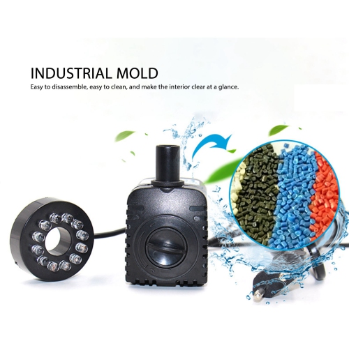 Submersible Pump 8W 600LPH IP68 Ultra Quiet Fountain Water Pump with Colorful LED Light for Pond Aquarium Fish Tank US Plug 110V