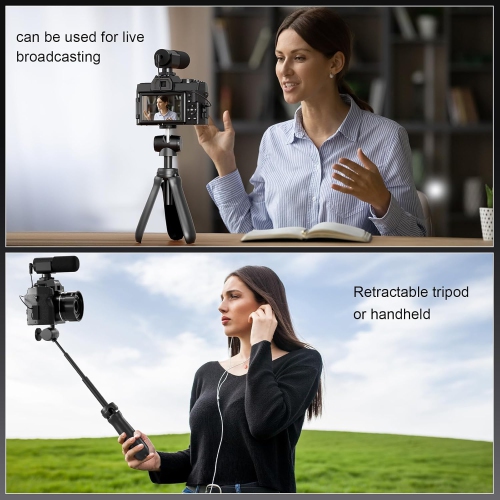 NBD 4K Digital Cameras for Photography, 48MP Vlogging Camera for YouTube with Microphone & Tripod Grip, Video Camera with Wide-Angle&Macro Lens,