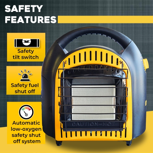 Martin CHS10T Portable Infrared Heater, 10000 BTU Propane Gas Radiant Heater with Thermostat, Outdoor Use, Works with 1lb Tanks; Heating for Camping,