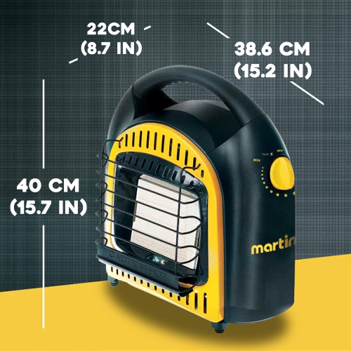 Martin CHS10T Portable Infrared Heater, 10000 BTU Propane Gas Radiant Heater with Thermostat, Outdoor Use, Works with 1lb Tanks; Heating for Camping,
