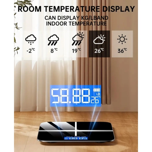 High-precision Weight Scale With LED High-definition Display Screen And Temperature Display, Ultra Wide Platform,.