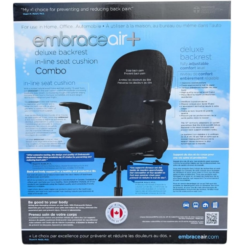 EmbraceAirPlus Deluxe Backrest & Inline Seat Cushion Combo - BLK