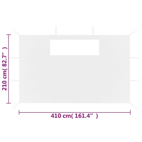 vidaXL Gazebo Sidewalls with Windows 2 pcs White