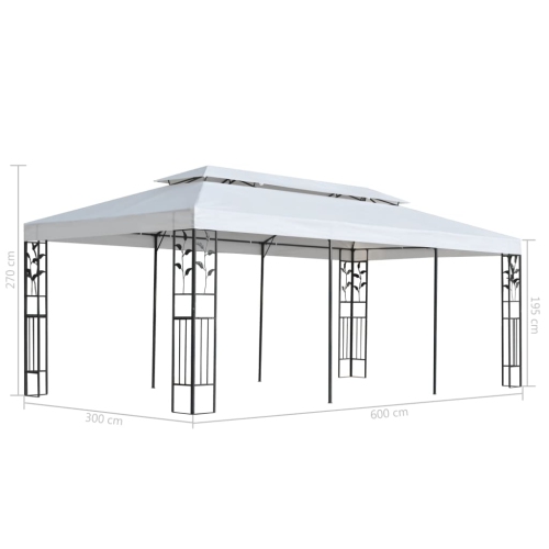 vidaXL Gazebo 3x6 m White