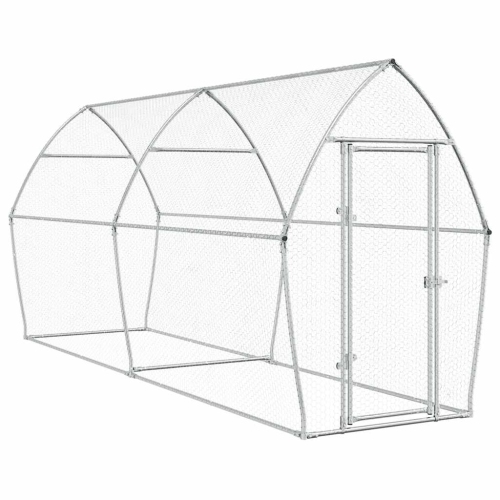 VIDAXL  Chicken Cage 400X105X182 Cm Galvanised Steel In Silver