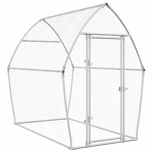 Image 1 de 9.. Cage de poulet vidaXL en acier galvanisé 200 x 105 x 182&nbsp;cm argenté
