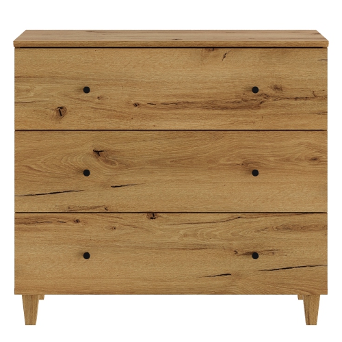 WAMPAT Nightstand with 3 Wide Drawers for Bedroom, Modern Wood Bedside Table Chest Dresser Tall Night Stand, Large Sofa Side End Table for Living