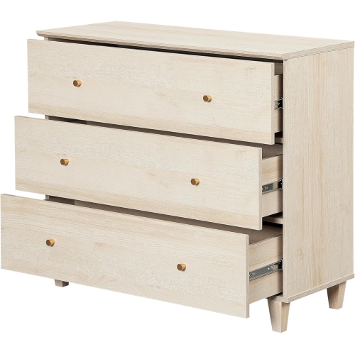 WAMPAT Nightstand with 3 Wide Drawers for Bedroom, Modern Wood Bedside Table Chest Dresser Tall Night Stand, Large Sofa Side End Table for Living