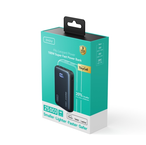INIU 100W Power Bank Smallest 25000mAh Fast Charging Portable Charger for MacBook Dell HP iPad Tablet iPhone Samsung etc