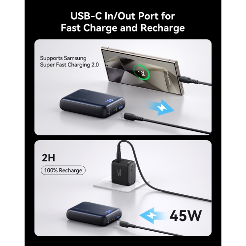 INIU 65W Power Bank, 20000mAh USB C PD Fast Charging Portable Charger for MacBook Dell HP iPad Tablet iPhone Samsung etc