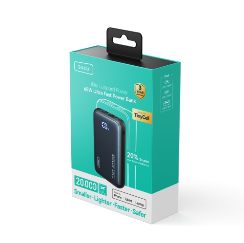 INIU 65W Power Bank, 20000mAh USB C PD Fast Charging Portable Charger for MacBook Dell HP iPad Tablet iPhone Samsung etc