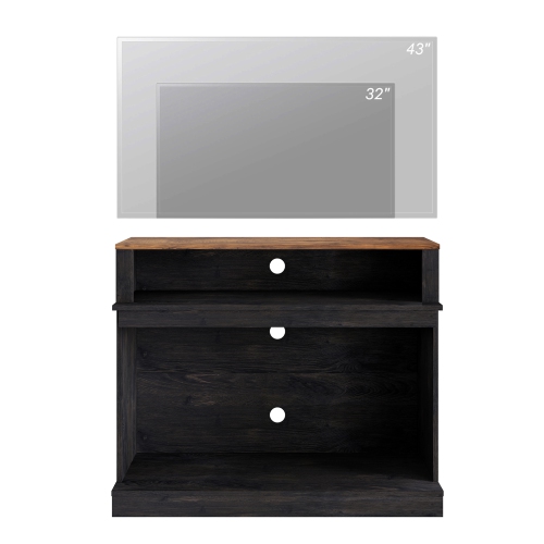 WAMPAT LED Fireplace TV Stand for Living Room, Tall Entertainment Center for 45 inch TV, TV Console with 36 Inch Electric Fireplace, Dark Walnut and