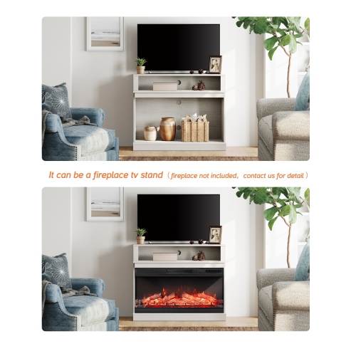 Meuble pour téléviseur avec foyer WAMPAT LED pour salon, grand centre de divertissement pour téléviseur 45 po, meuble pour téléviseur avec foyer