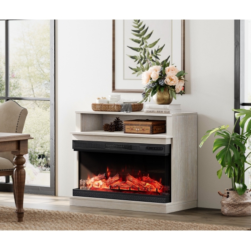 Meuble pour téléviseur avec foyer WAMPAT LED pour salon, grand centre de divertissement pour téléviseur 45 po, meuble pour téléviseur avec foyer