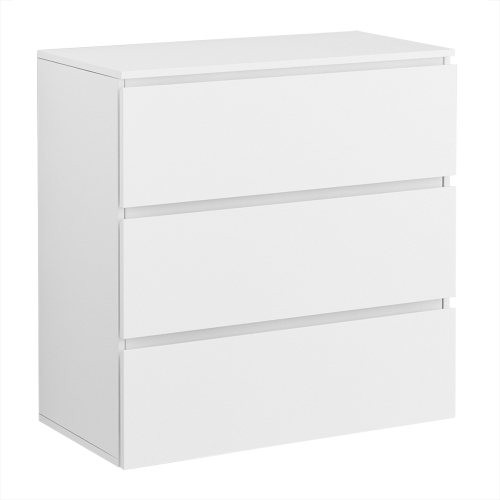HOMSEE  3-Drawer Storage Chest, Compact Wooden Organizer for Bedroom, Living Room, Or Office (30.3”W X 15.7”D X 32.3”H) In White