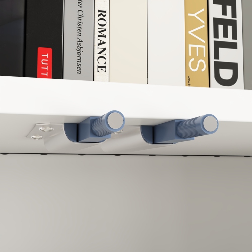 Homsee Modern Glass Door Bookshelf with LED Lighting and Adjustable Shelves for Living Room or Study,White