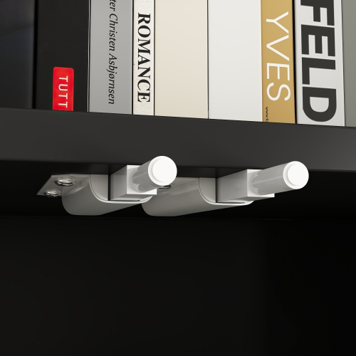 Homsee Modern Glass Door Bookshelf with LED Lighting and Adjustable Shelves for Living Room or Study, Black