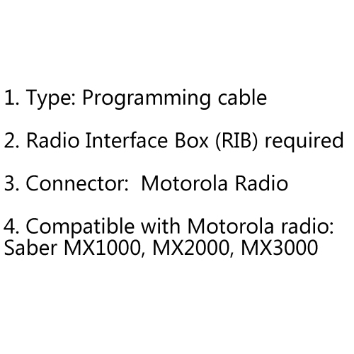 1Pc Com Port Programming Cable For Saber MX1000 MX2000 MX3000 Radio